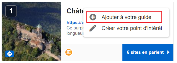 où cliquer pour ajouter une vignette à un guide Storyguide