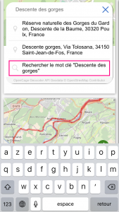 Recherche par mot-clé (vue liste)